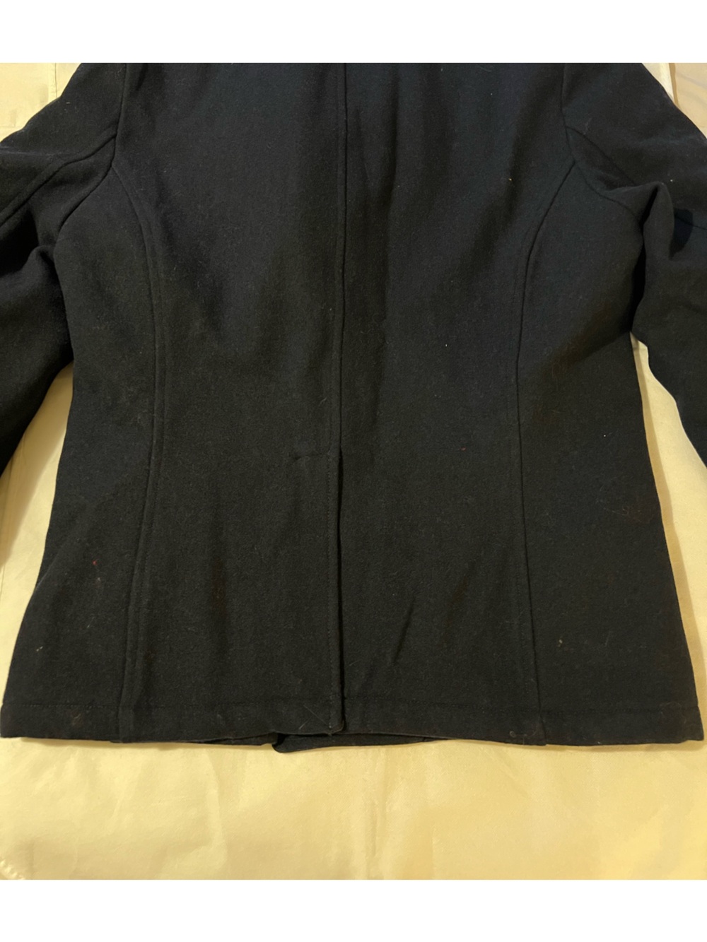 Men’s Navy Wool Pea Coat Double Breasted Military Winter Jacket Medium Classic - Picture 7 of 13
